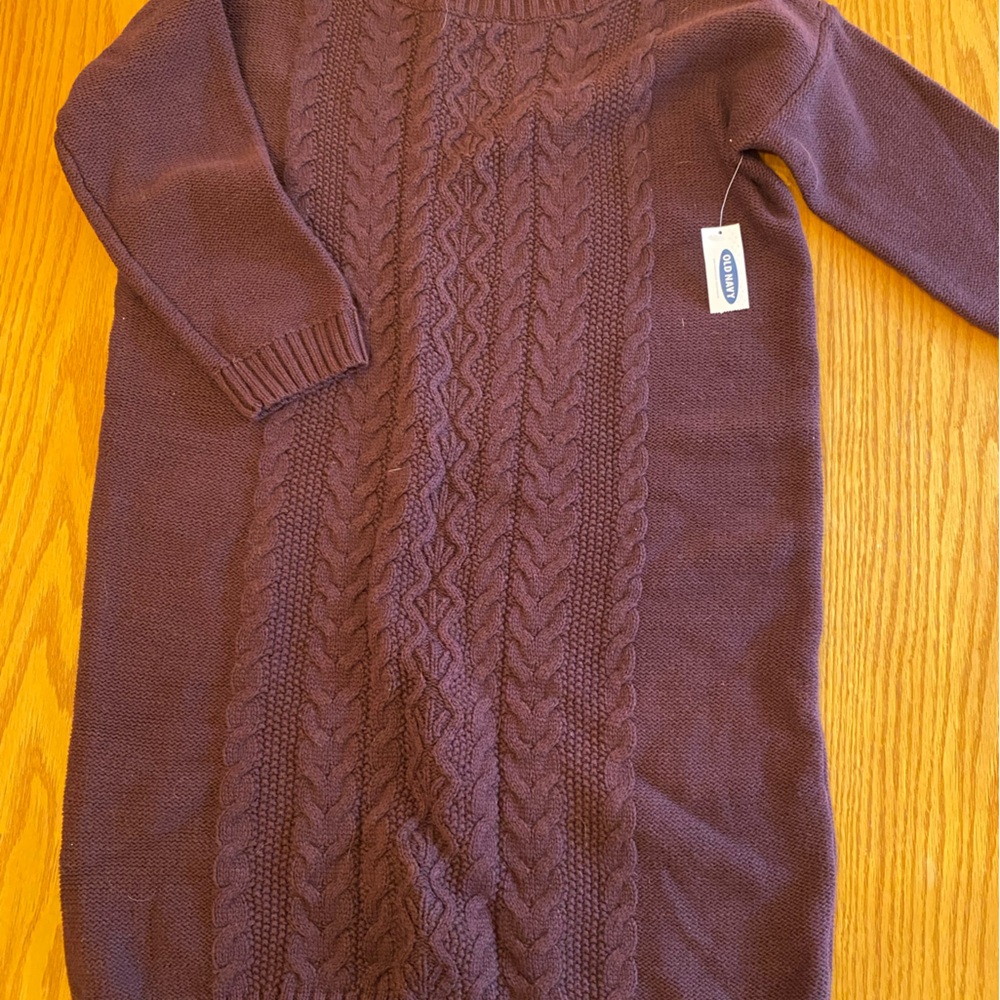 Old Navy Cable Knit Sweater Dress in Plum